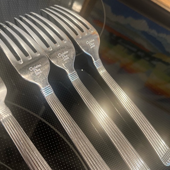 Christian Dior Gaudron Stainless Steel Dinner 4 Forks and 4 Knives - Picture 4 of 5